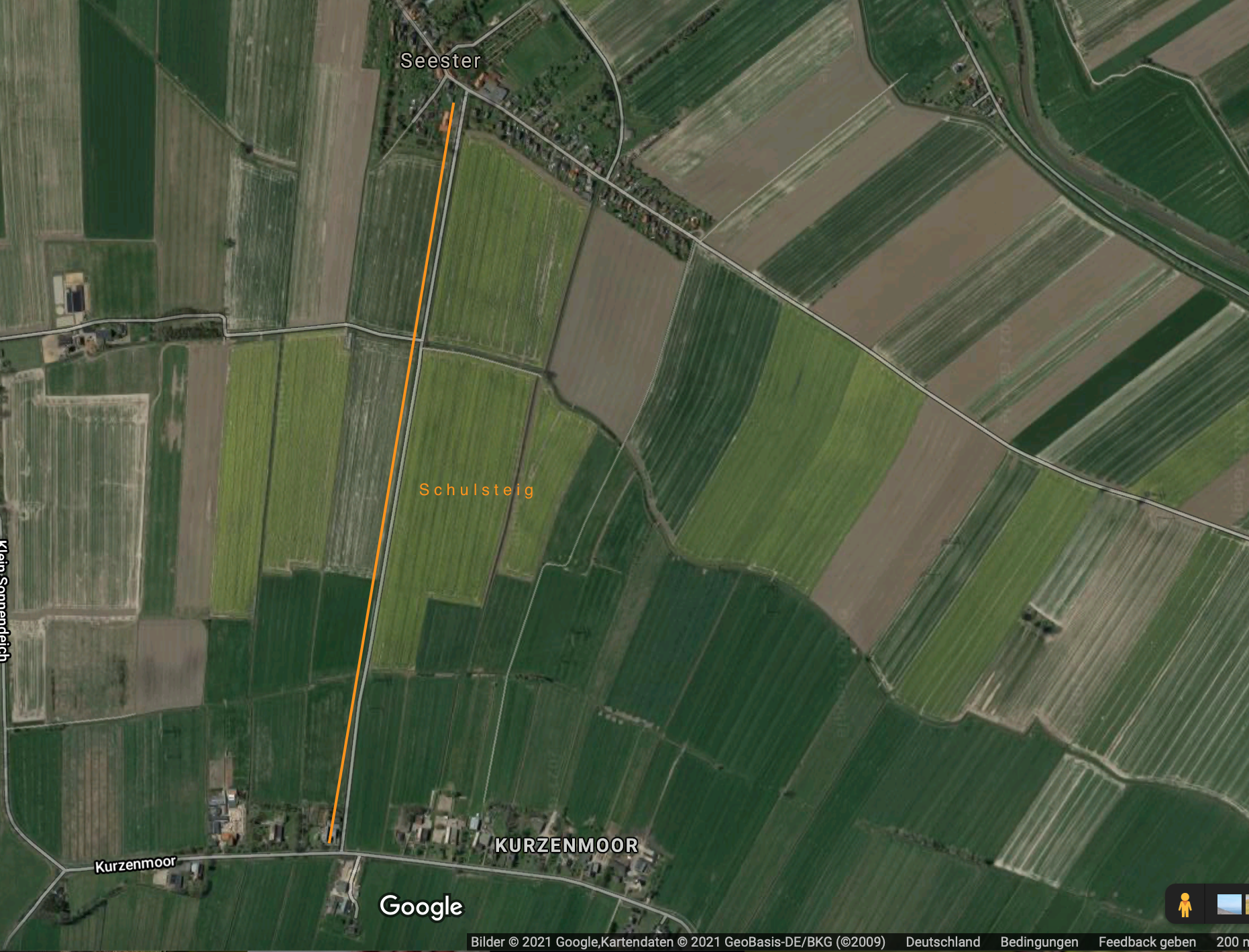Quelle: www.google.de/maps in orange markiert der künftige Radweg
